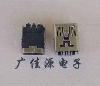 MINI USB front two pin socket 90 degree horizontal terminal DIP pin definition