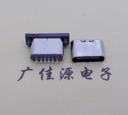 Vertical plug-in type-c6p female seat H=5.0 short body USB connector